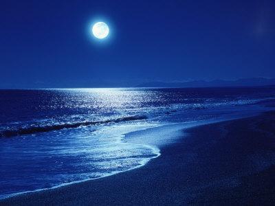 Full Moon Over the Sea - Photographic Print, 16x12