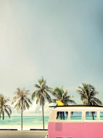 Surf Bus Pink - Photographic Print, 12x16