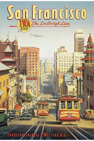 The Lindbergh Line, San Francisco, California - Giclee Print, 12x18