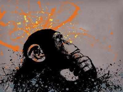 Thinker Monkey - Giclee Print, 16x12
