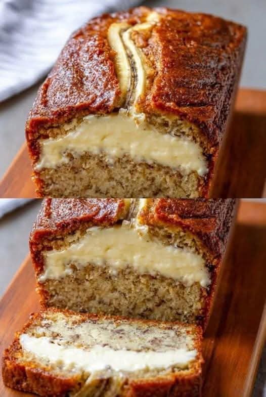 Cheesecake-Stuffed Banana Bread