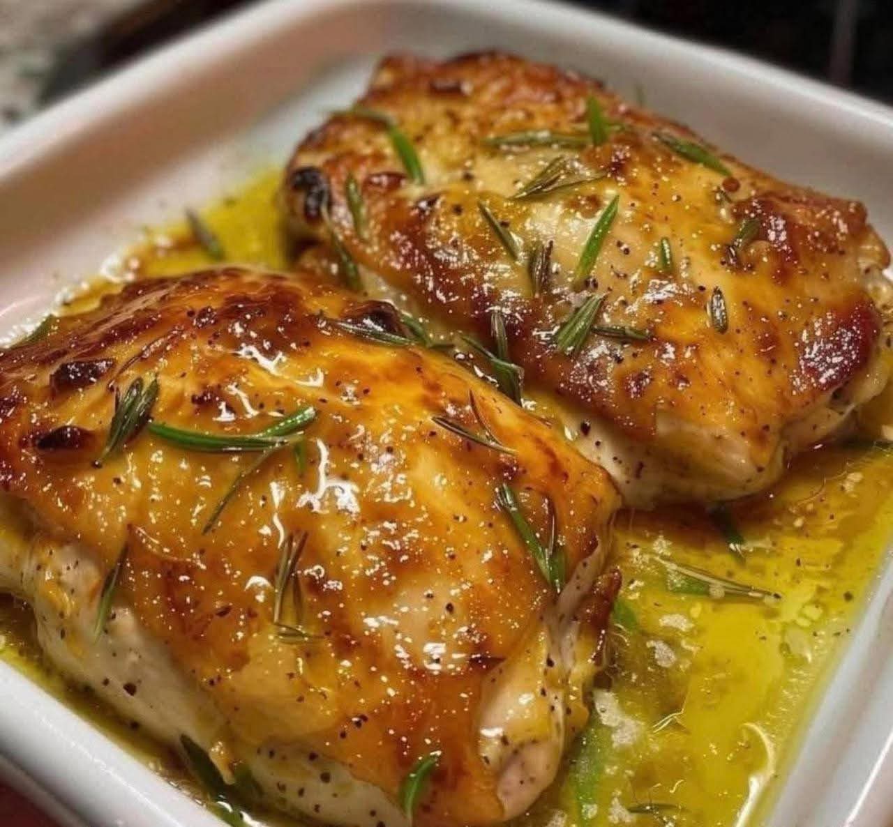 Honey Rosemary Glazed Chicken Thighs