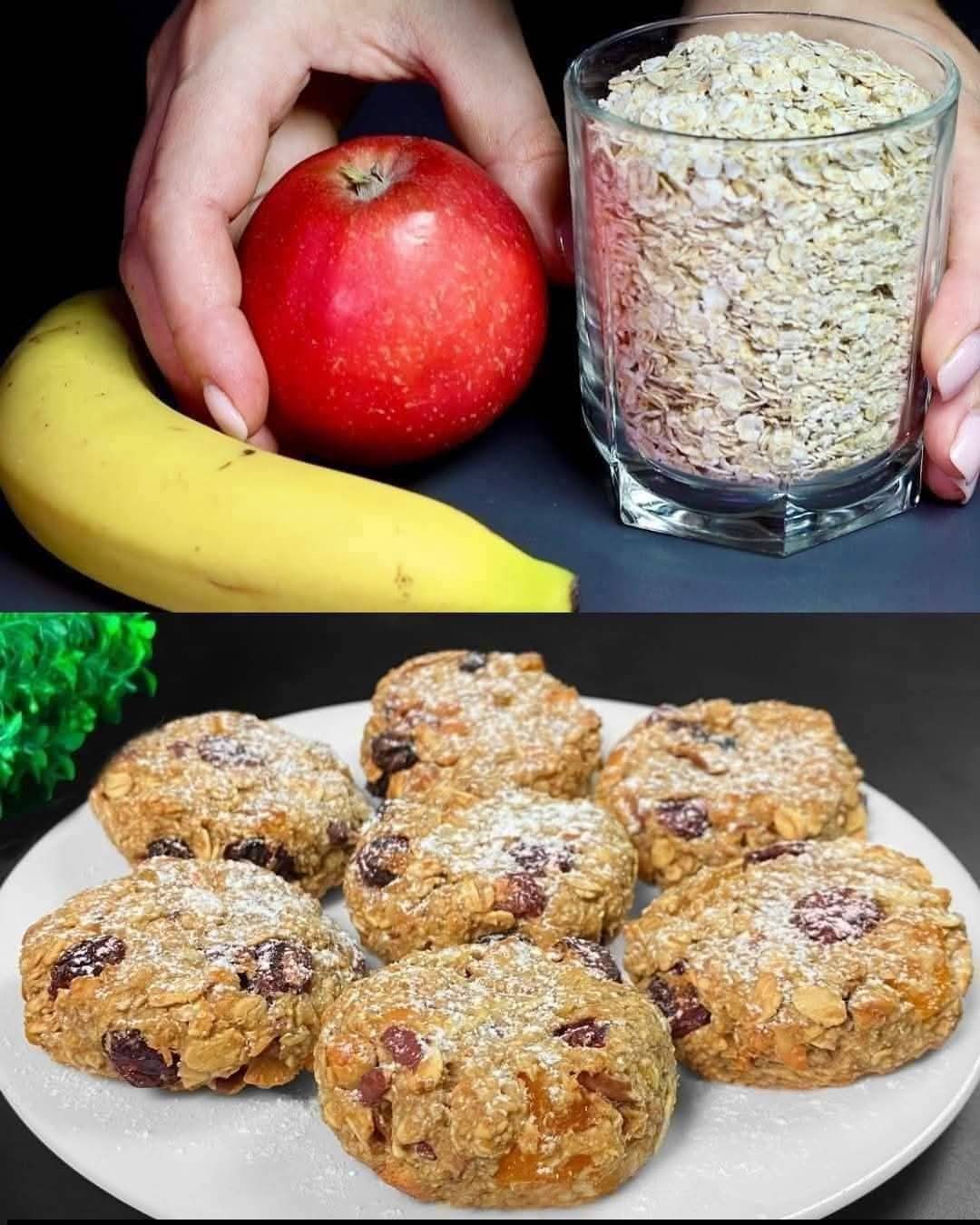 3-Ingredient Base Oatmeal & Fruit Cookies (No Flour, No Sugar!)